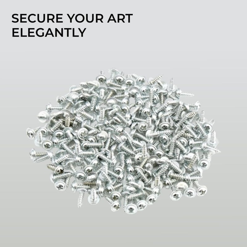 H&S Small D Rings Frame Hooks for Picture Hanging - 80 Pieces D Ring Picture Hangers for Frames and Canvas - Stainless Steel Frame Bracket Hanger with 80 Screws for Hard Walls - Image 5